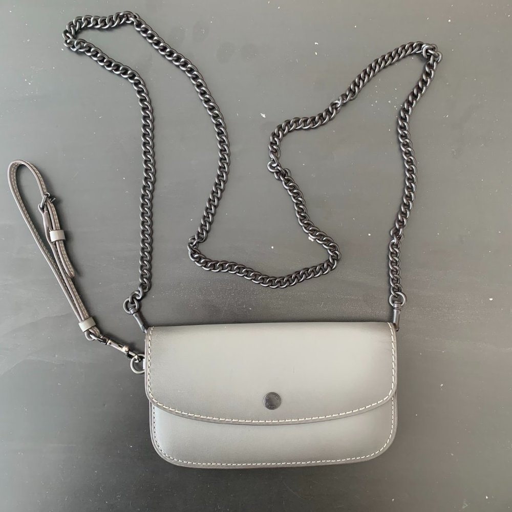 Coach grey wristlet/crossbody